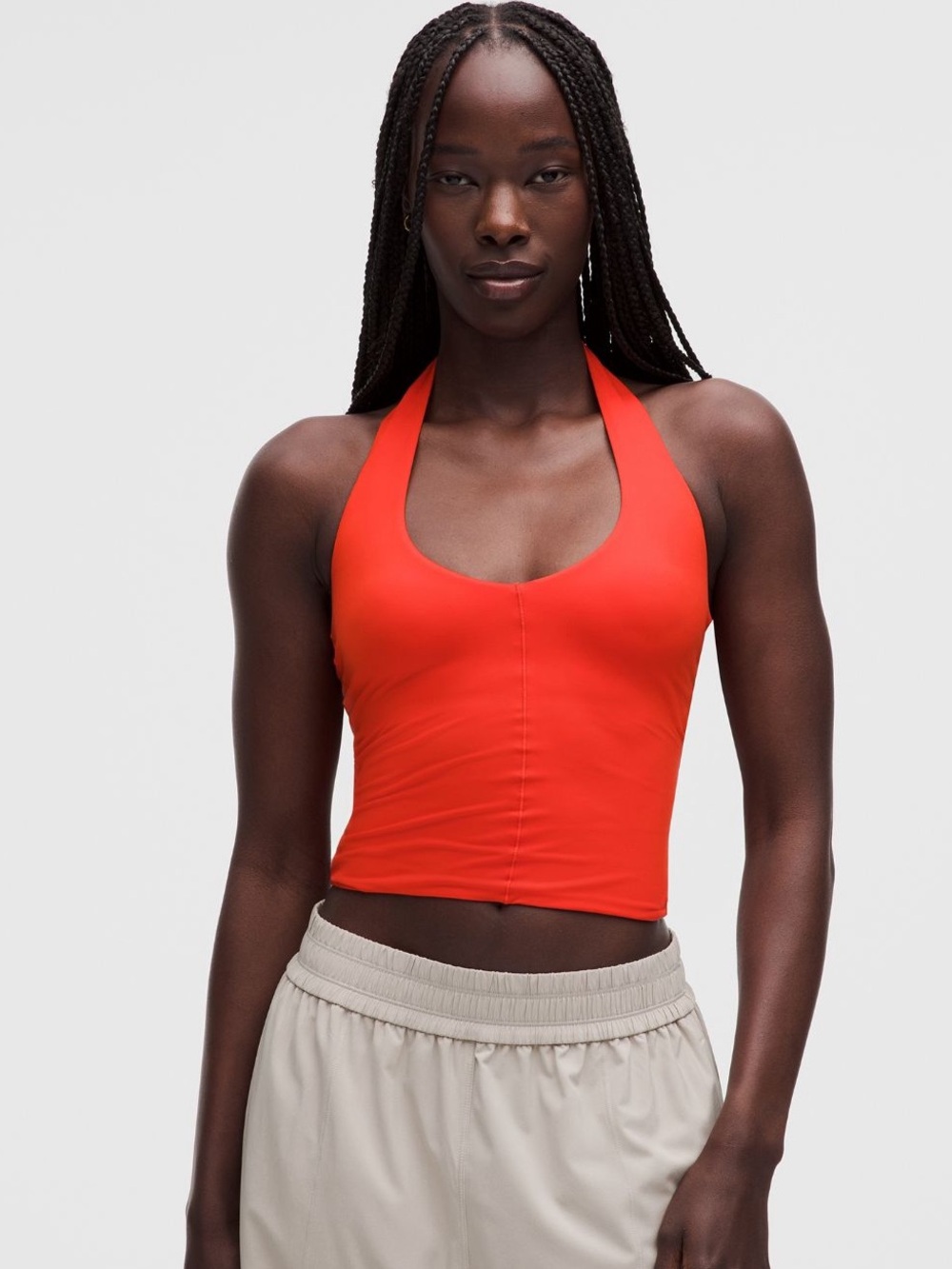 NWT lululemon athletica Bright Red Halter Crop Tank